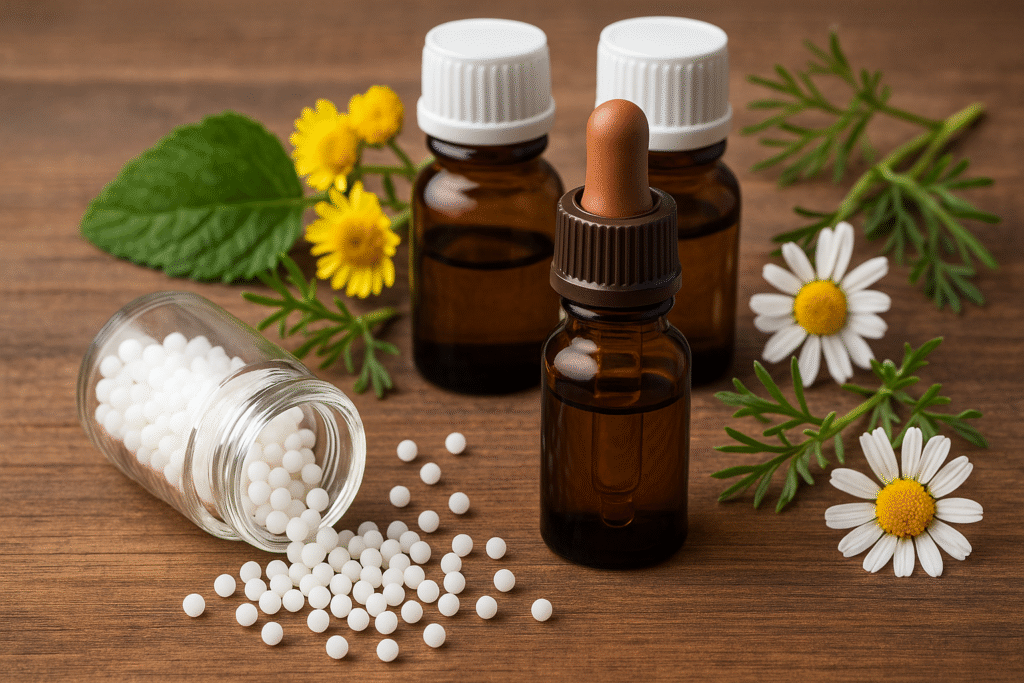 "Arnica, Nux Vomica & 3 other homeopathic remedies for pain/stress at HayatHHs Clinic Lahore"